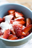 Fresh strawberries with icing sugar