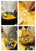 Preparing turmeric shrimps