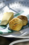 Eccles cakes (flaky pastry cake filled with currants, England)