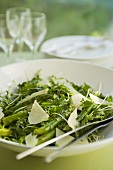 Asparagus salad with rocket and peas