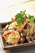 Fried rice with shrimps and pork