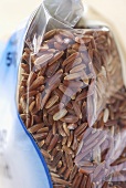 A packet of brown long-grain rice