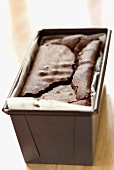 Chocolate cake in loaf tin
