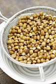 Lentils in a sieve