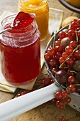 Berry jelly and apricot jam