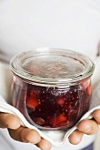 Berry jam in a jar