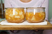 Two jars of apricot jam