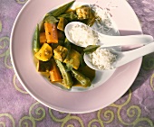 Okra and vegetable curry