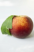 A peach with leaf