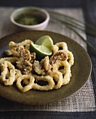 Crispy squid rings with lime dressing