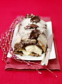 Chocolate roulade with cream filling