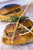 Bread rolls filled with mince