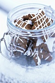 Gingerbread stars in a preserving jar