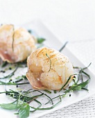 Fried scampi with herbs