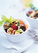 Seafood salad with celery and olives