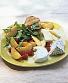 Cheese platter with fresh fruit