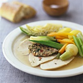 Poule au pot (Braised chicken with vegetables, France)