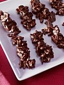 Almond clusters coated in dark chocolate