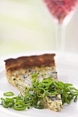 A piece of leek quiche