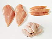 Chicken breast, wings and fillet