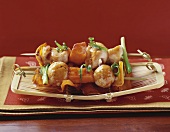 Chicken yakitori and sweet potatoes (Japan)