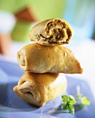 Pastry rolls filled with mince