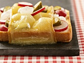 Raclette cheese on toast