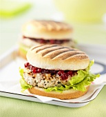 Turkey burger with cranberries