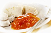 Pumpkin jam with coconut and cheese