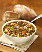 Hungarian goulash soup with bread