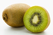 Half and whole kiwi fruit