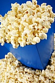 Popcorn in blue carton