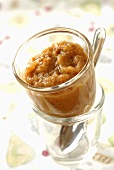Apple and pear compote in a glass