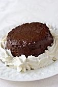 Chocolate cream with cream border