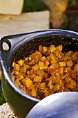 Pumpkin and vegetable stew with chorizo
