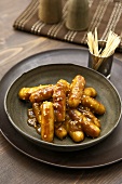 Sausages with honey mustard sauce