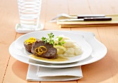 Beef medallions with celery puree