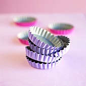 Pink and purple baking tins