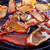 Marinated peppers with herbs and garlic