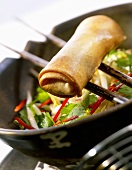 Spring roll with sweet and sour sauce