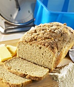 Wholemeal bread, partly sliced