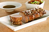 Roast pork fillet with ginger