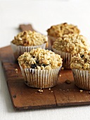 Apple and berry muffins with crumble topping
