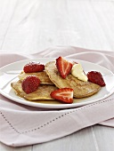 Pancakes with strawberries and cinnamon