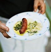 Sausage with fennel salad