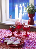 Christmas sweets on 'red table'