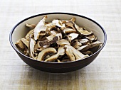 Dried shiitake mushrooms in a bowl