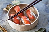 Nigiri sushi with 'sake' (salmon), Japan