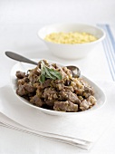 Lamb stew with a white wine sauce