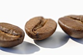 Three coffee beans (close up)